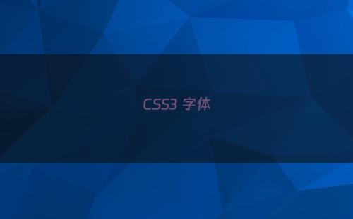 CSS3 字体