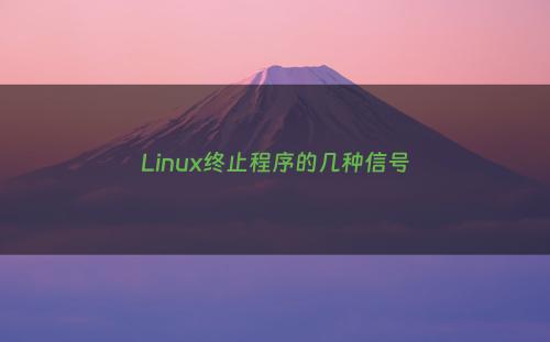 Linux终止程序的几种信号