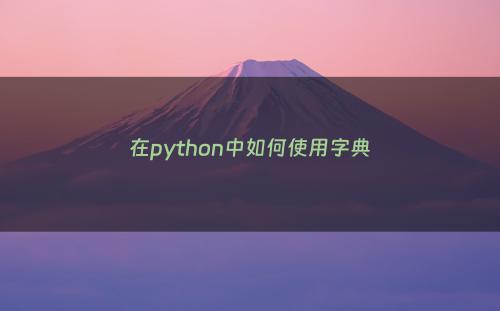 在python中如何使用字典