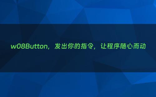 w08Button，发出你的指令，让程序随心而动