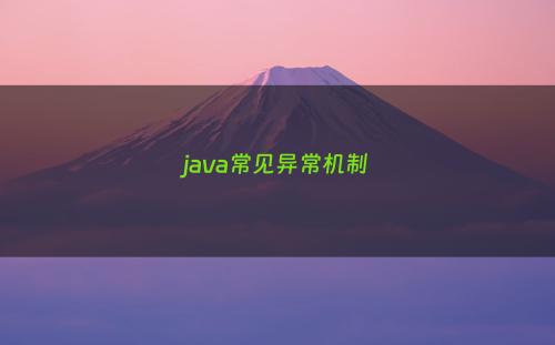 java常见异常机制