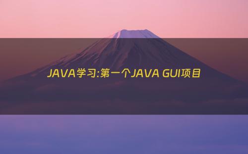 JAVA学习:第一个JAVA GUI项目