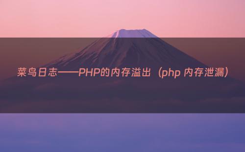 菜鸟日志——PHP的内存溢出（php 内存泄漏）