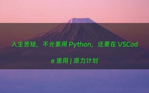 人生苦短，不光要用 Python，还要在 VSCode 里用 | 原力计划