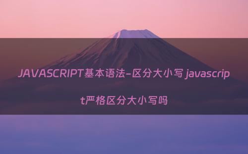 JAVASCRIPT基本语法-区分大小写 javascript严格区分大小写吗