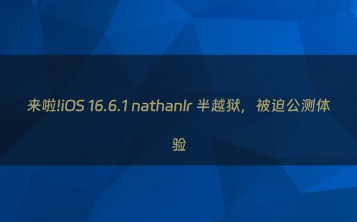 来啦!iOS 16.6.1 nathanlr 半越狱，被迫公测体验