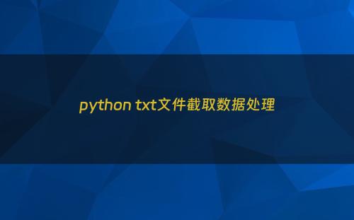 python txt文件截取数据处理