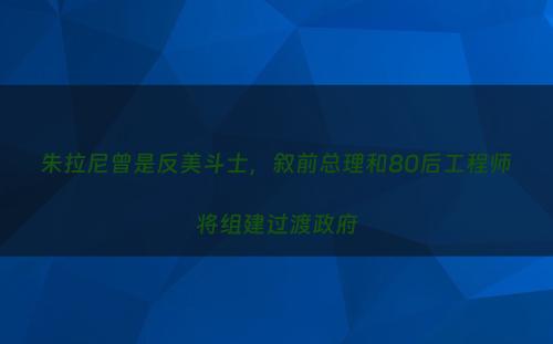 朱拉尼曾是反美斗士，叙前总理和80后工程师将组建过渡政府