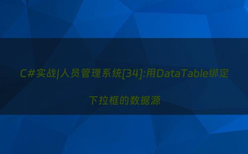 C#实战|人员管理系统[34]:用DataTable绑定下拉框的数据源