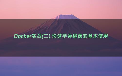 Docker实战(二):快速学会镜像的基本使用