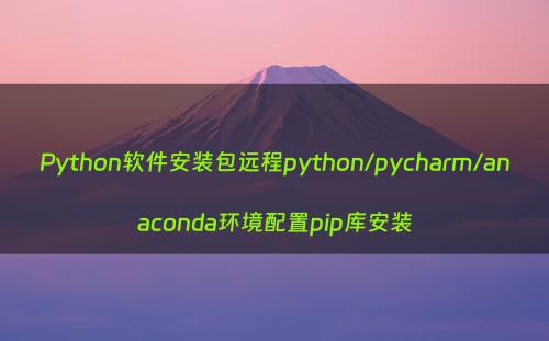 Python软件安装包远程python/pycharm/anaconda环境配置pip库安装