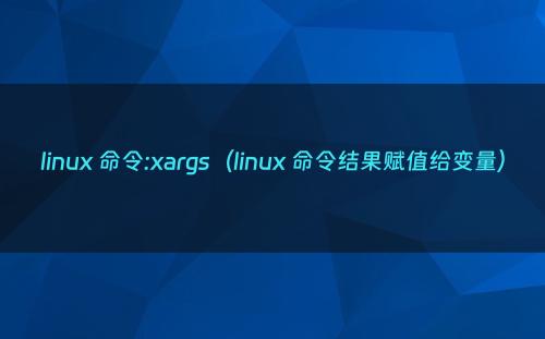 linux 命令:xargs（linux 命令结果赋值给变量）