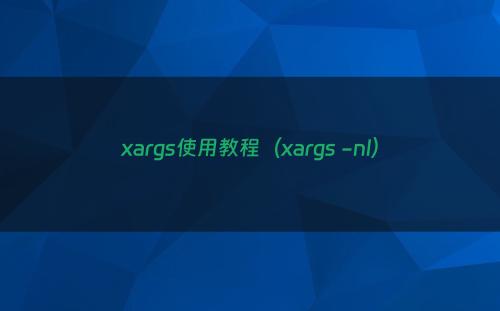 xargs使用教程（xargs -nl）