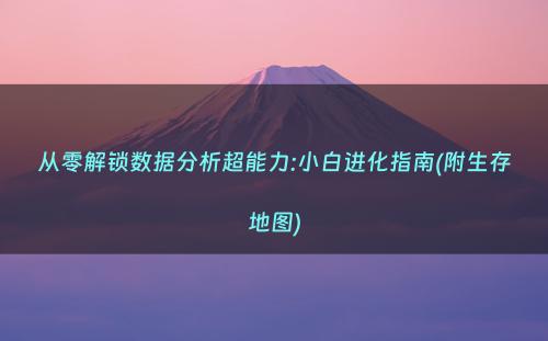 从零解锁数据分析超能力:小白进化指南(附生存地图)