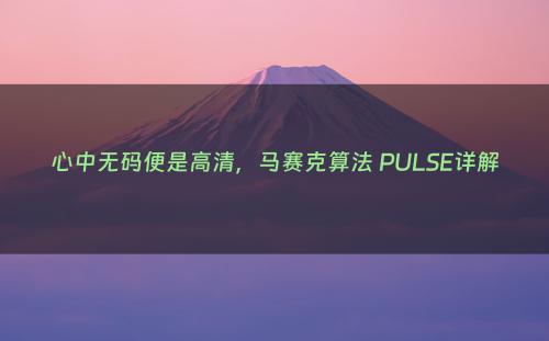 心中无码便是高清，马赛克算法 PULSE详解