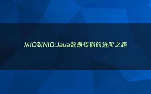 从IO到NIO:Java数据传输的进阶之路