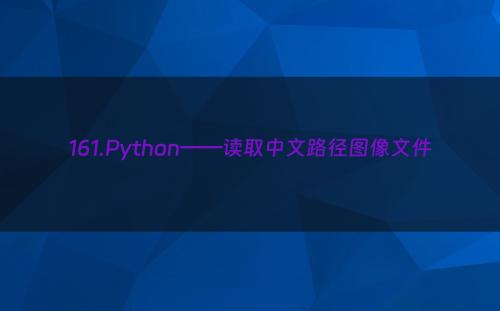 161.Python——读取中文路径图像文件