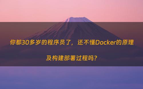 你都30多岁的程序员了，还不懂Docker的原理及构建部署过程吗?