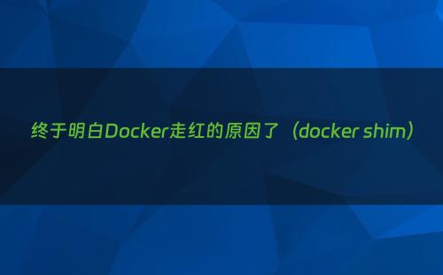 终于明白Docker走红的原因了（docker shim）