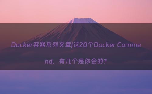 Docker容器系列文章|这20个Docker Command，有几个是你会的?