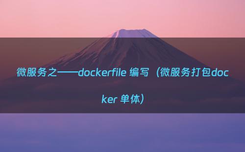 微服务之——dockerfile 编写（微服务打包docker 单体）